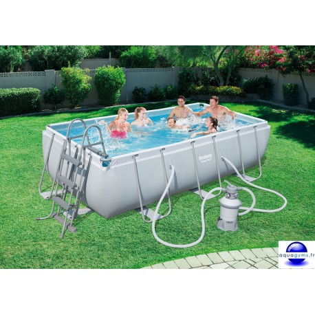 Kit Piscine Rectangulaire Steel Pro Frame Pools L 404 cm l 201cm h 100 cm avec filtre à sable 