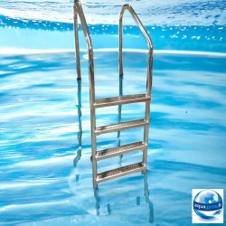 Echelle de piscine 3 marches acier strié inox