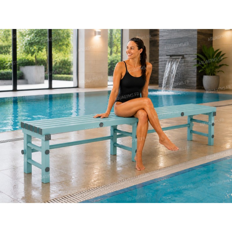 Banc PVC professionnel pour piscine et milieu humide