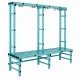 Banc de vestiaire PVC simple face avec porte-manteaux pour piscine et collectivité