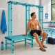Banc de vestiaire PVC double face avec porte-manteaux