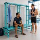 Banc de vestiaire PVC double face avec porte-manteaux