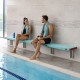 Banc mural PVC professionnel pour piscine et vestiaire