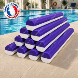 Frites piscine par lot de 10. Otogonales bicolores violet/blanc 1.00 m