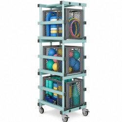 Chariot de rangement piscine pour 3 bacs