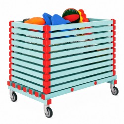 Coffre de rangement mobile pour matériel sportif et piscine
