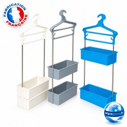 Porte-habit tiges inox double bacs plastique hauteur 83 cm x 35 cm - Numéroté