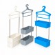 Porte-habit tiges inox double bacs plastique hauteur 83 cm x 35 cm - Non numéroté