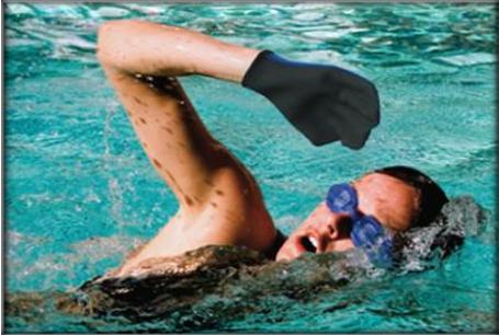 Les palmes de mains ou gants palmés pour la natation et l'aquagym